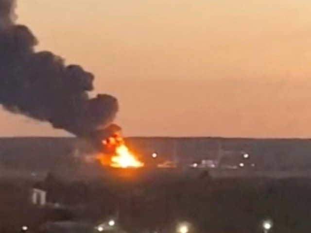 an apparent ukrainian drone strike on an airfield in russia s kursk region on tuesday followed two similar attacks deep inside the country photo reuters